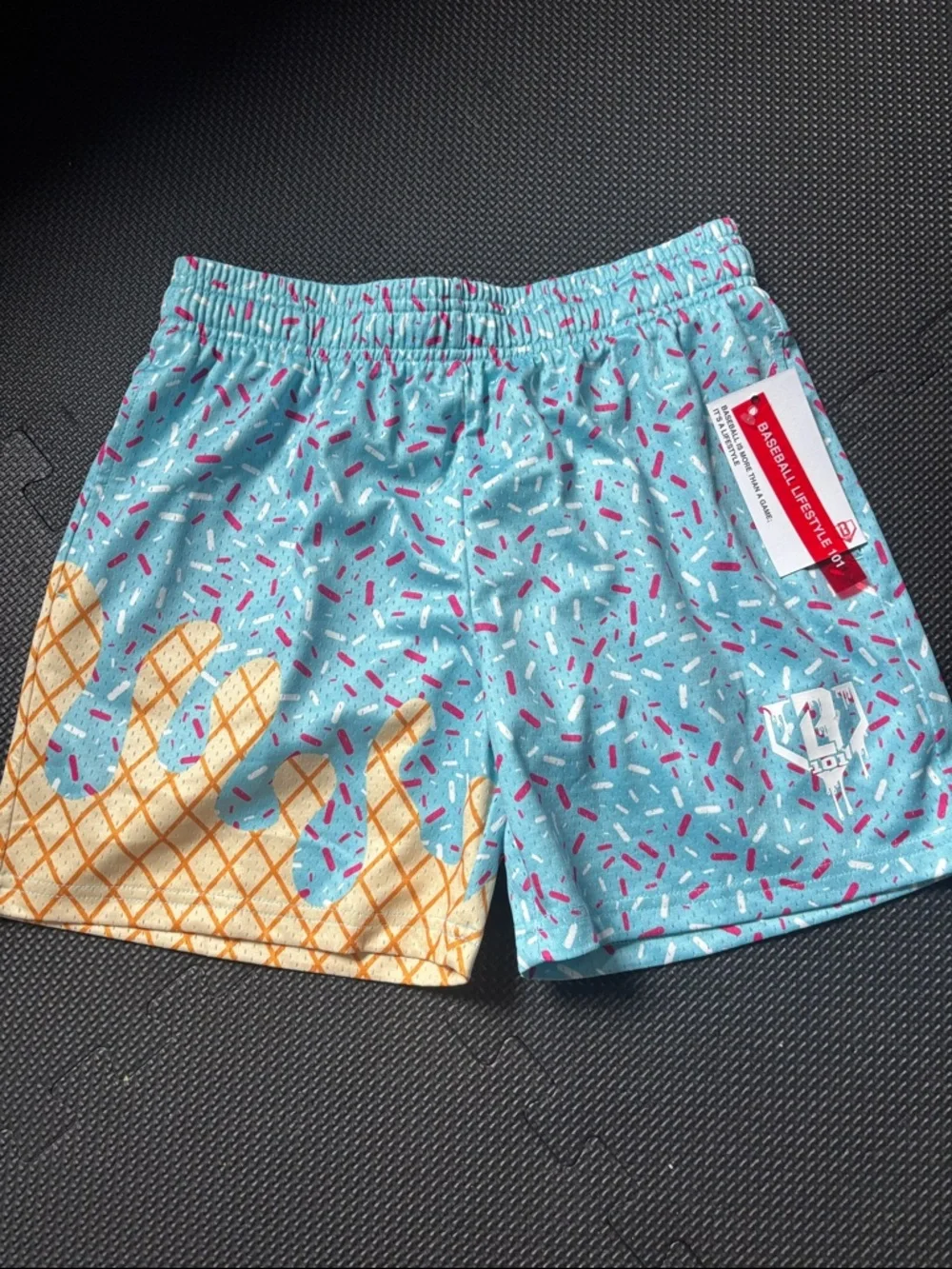 Kids Ice Cream Print Blue Shorts